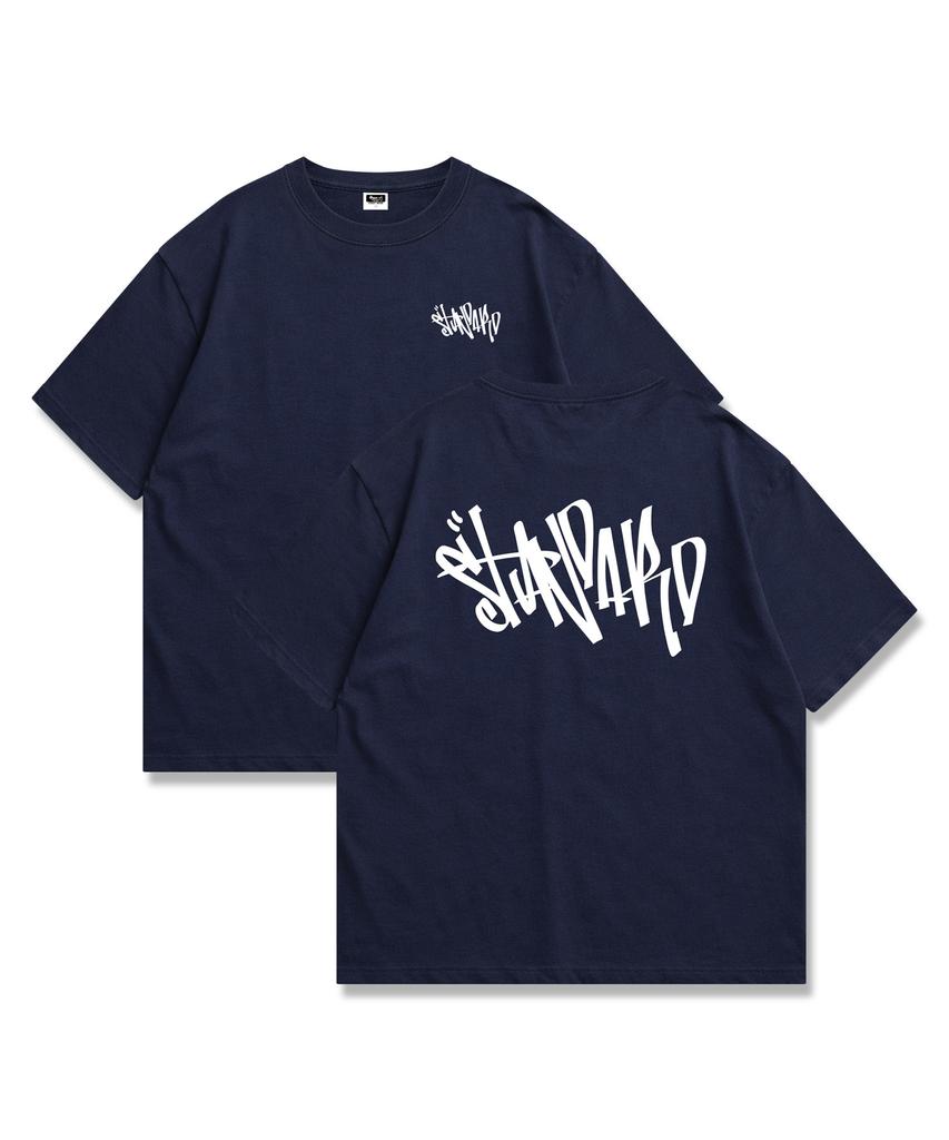 ORIGINALDAY Standard Lettering Short Sleeve T-Shirt Oversized Unisex Navy
