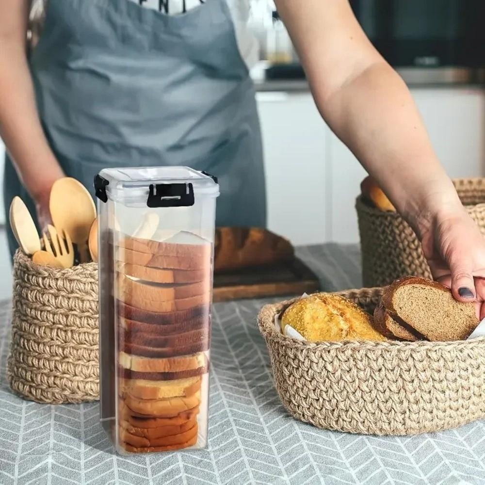 with Sealing Lid Bread Storage Box Plastic Bread Saver Sandwich Bread Holder Bakery Pasta Storage