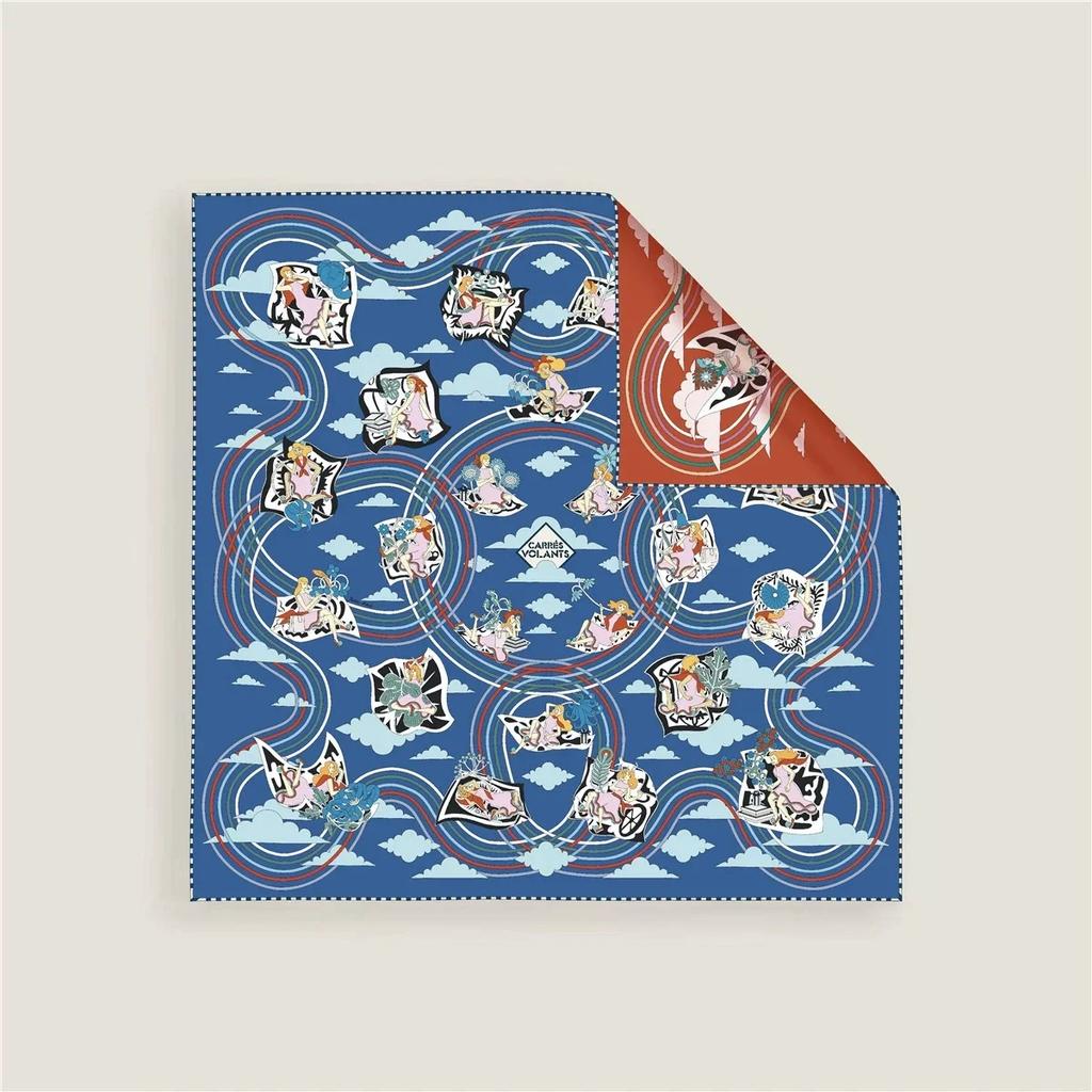 2025 New Two-sided Fashion Elegent Shawl Square Scarf For Women Twill Print Headband Hijab Neckerchief Female Head Wraps Bandana