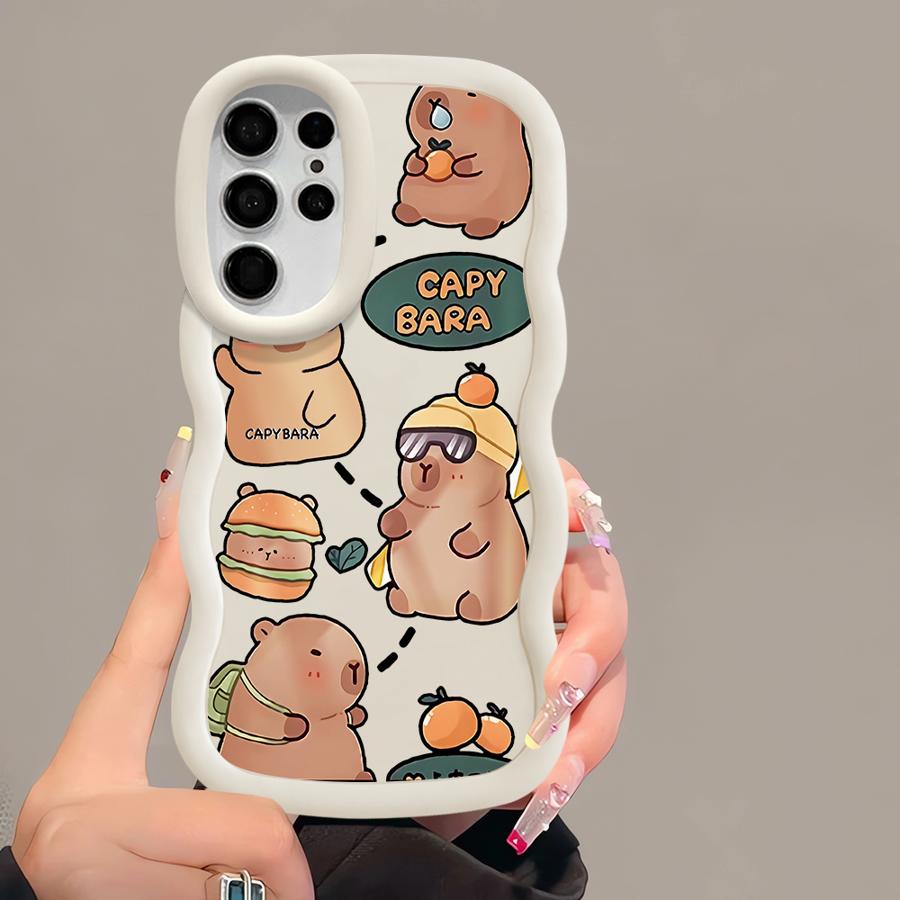 Мультяшная Капибара Мягкий Чехол для Телефона для Samsung Galaxy S24 S20 FE S23 Plus S22 Ultra A25 S21 S25 A26 A34 A24 A54 A36 A55 A35