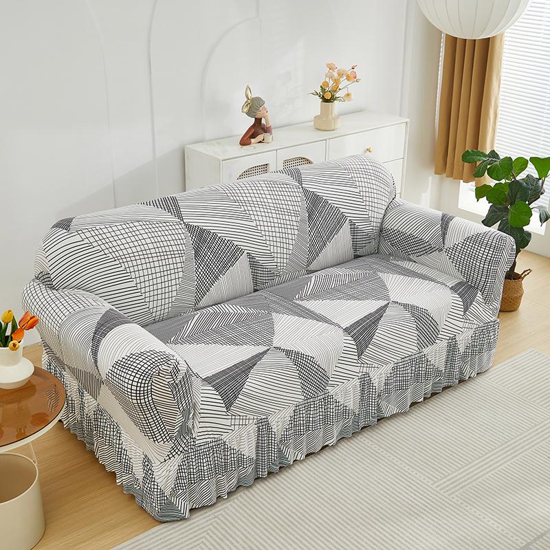 1 шт. эластичный чехол для дивана с принтом и юбкой, чехол для дивана, чехол для дивана, защита для мебели, спальня, офис, гостиная, домашний декор