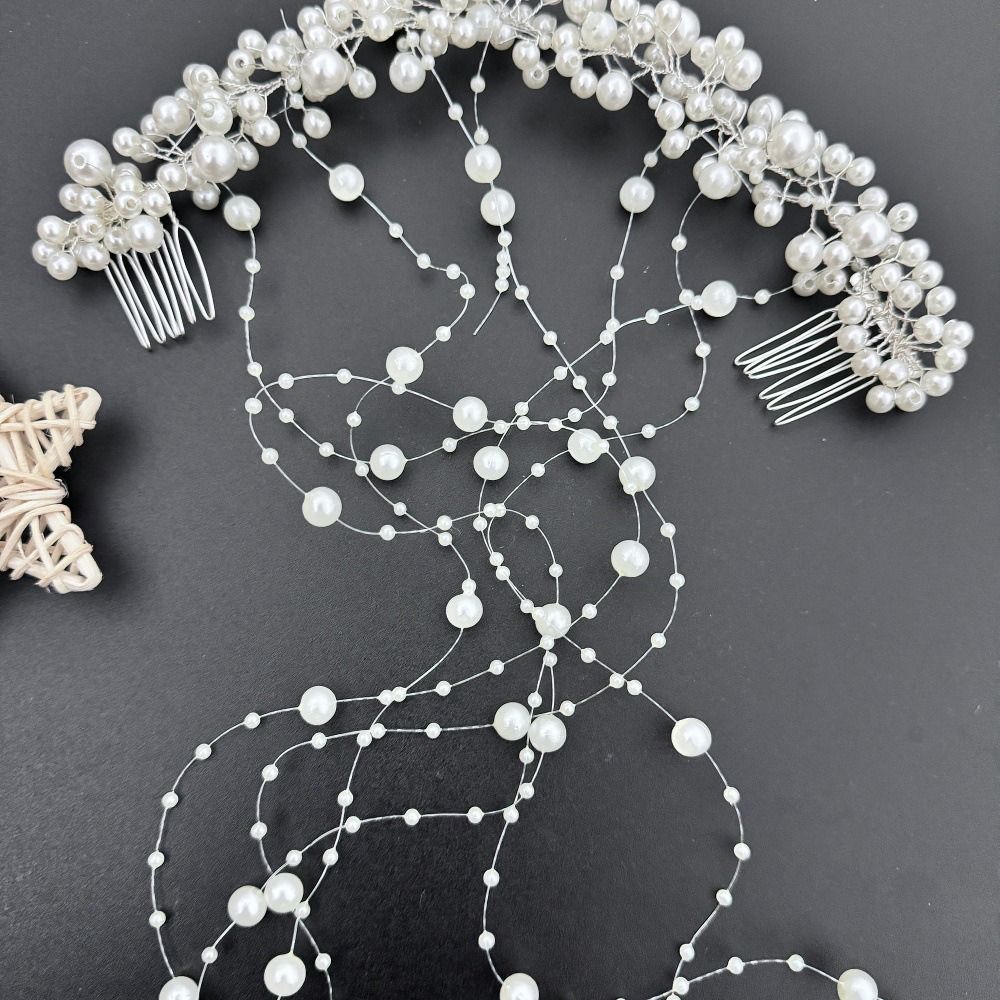 Romantic Bridal Pearl Hair Vine Exquisite Pearl Hair Comb Wedding Hair Piece Banquet Event