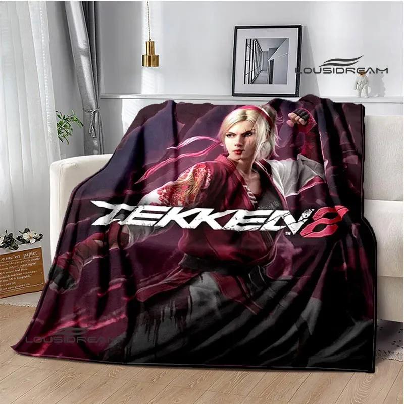 3D игра tekken8 Печатные одеяла Плед для пикника Теплые одеяла Фланель Мягкое уютное одеяло Домашнее дорожное одеяло Подарок на день рождения