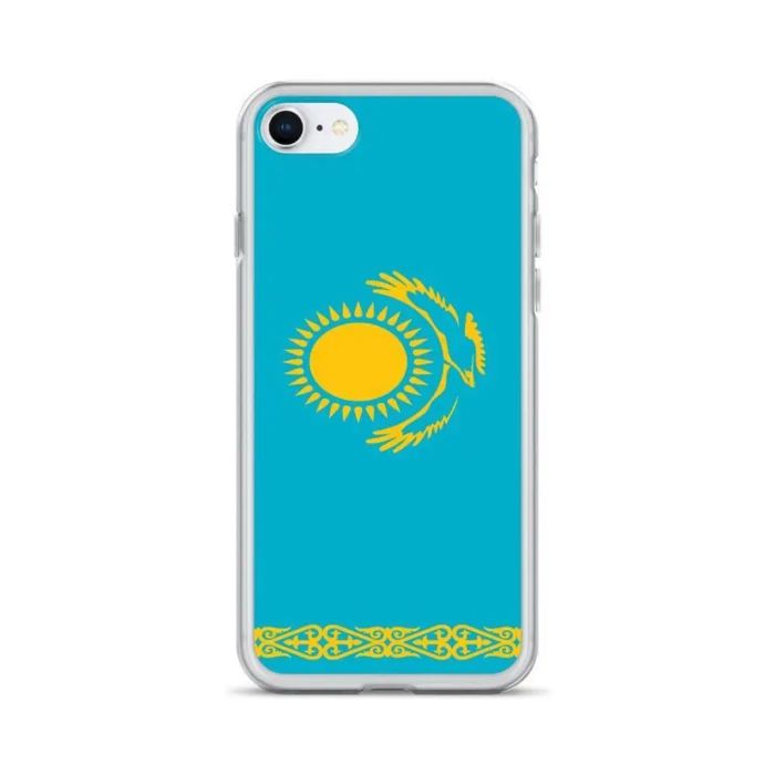 Coque iPhone - Drapeau Kazakhstan - iPhone SE 2020 - Souple - Multicolore - Verticale