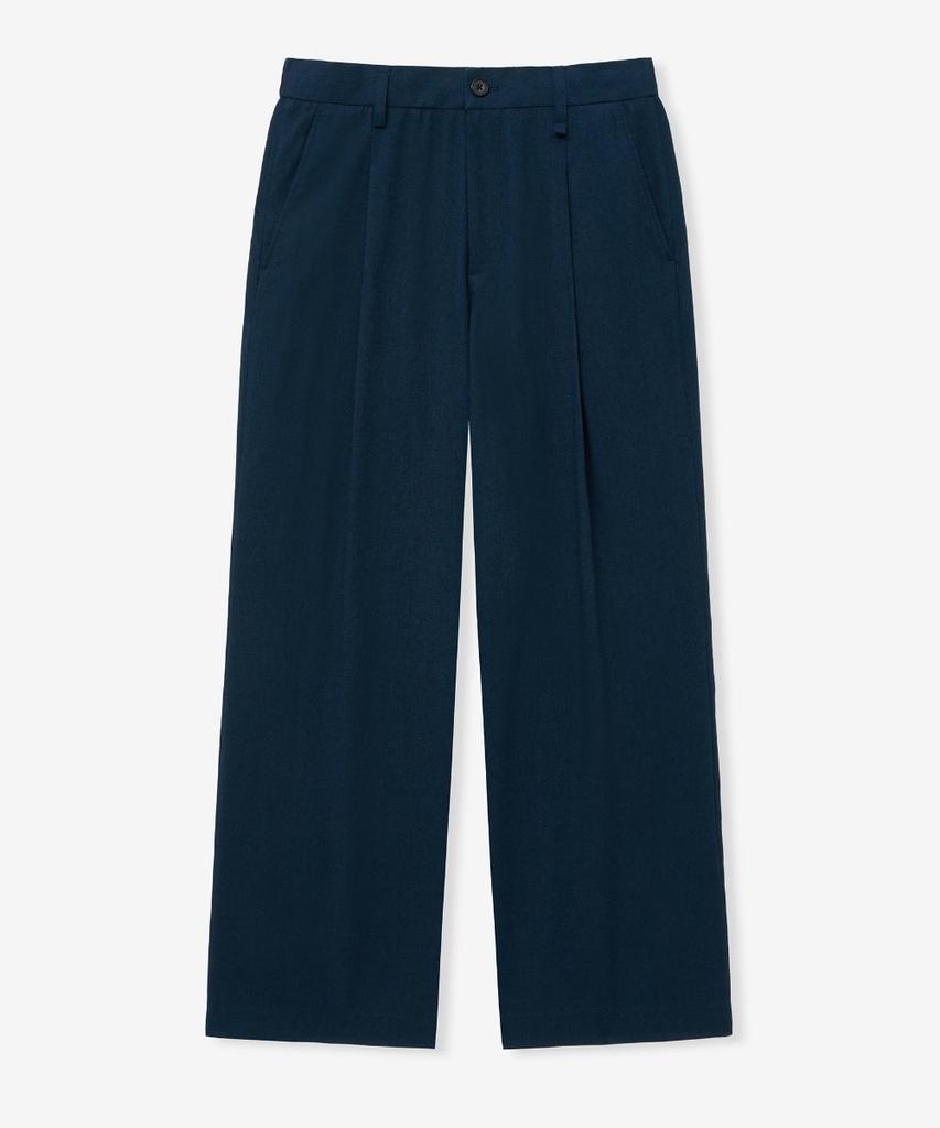 MINAV Comfort Linen Elastic Waist Single-Pleat Wide Pants [3 Colors]