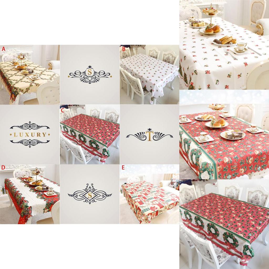 Versatile Santa Christmas Red Tablecloth Designed For Effortless Use In Various Holiday Occasions