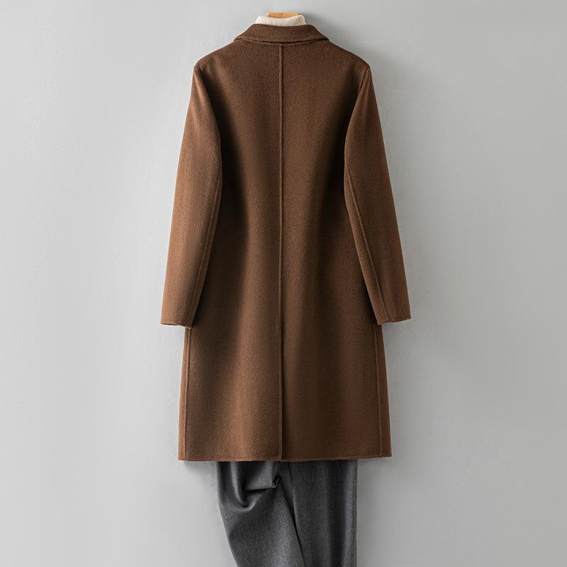 Double-sided 100% Wool Coat Men's Thickened Woolen Coat Long High-end Nizi Cashmere-free Coat