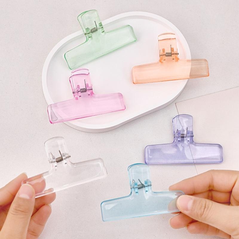 4Pcs Clear Acrylic Paper Clip for Picture Document Drawing Board 74mm Long Paper Clip File Paper Clamp Food Bag Clip