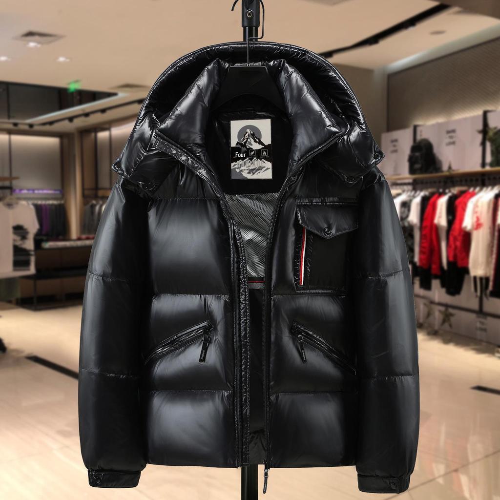 Мужская модная блестящая зимняя пуховая куртка