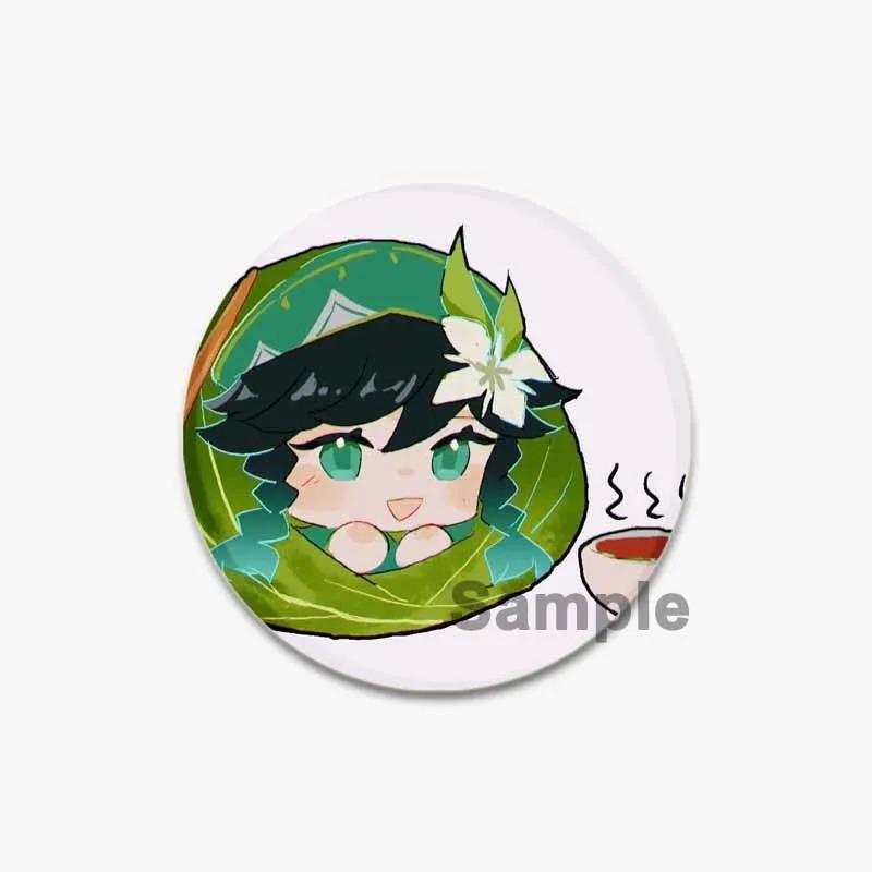 32/44/58mm Genshin Impact Badges Cute Game Anime Lapel Pins 32/44/58mm Round Broochs for Backpack Clothes Accessories Fan Jewelry Gifts