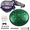 Щелевой барабан Tongue Drum 11 нот 6 дюймов с сумкой для хранения Музыкальный инструмент Ударный инструмент Йога Медитация Дзен Молитва Ноты включены (Гре