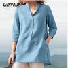 Spring and Autumn Women's Shirt Plus Size Solid Color Standing Collar Casual Pullover Top