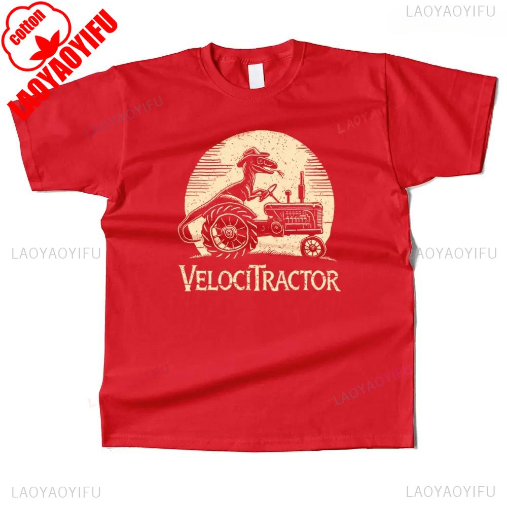 Мужская хлопковая футболка с графикой VelociTractor, уличная повседневная футболка для мужчин и женщин, графические футболки, уличная одежда, летние топы