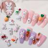10Pcs Nail Ornaments Removable DIY Metal Eco-friendly Lovely Bunny Decoration Manicure Design for Salon