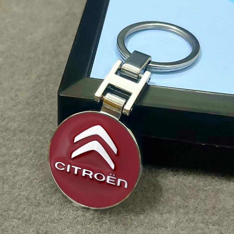 Zinc Alloy Key Ring Keychain Car Logo Accessories For Citroen C1 C2 C3 Vts C4 Saxo C4L C5 C6 C8 Xsara Picasso Berlingo Cactus