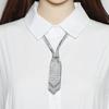 Adjustable Rhinestone Necktie Black Black Necktie Shiny Bow Ties Jewelry