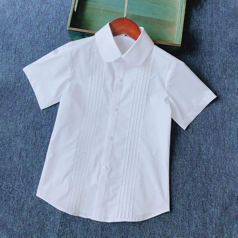 Детская белая футболка 110-160 с коротким рукавом школьная форма футболки для девочек и мальчиков