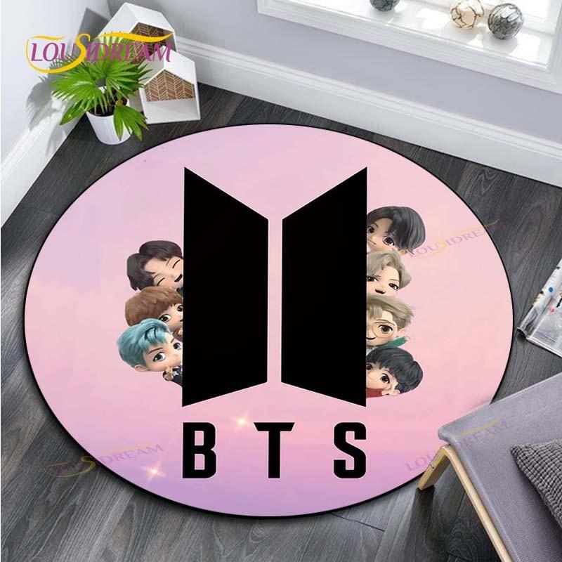 Kpop Bangtan Boys BTS круглый ковер для гостиной, коврик для коврика, коврик для спальни, ковер для детей, ковры для гостиной