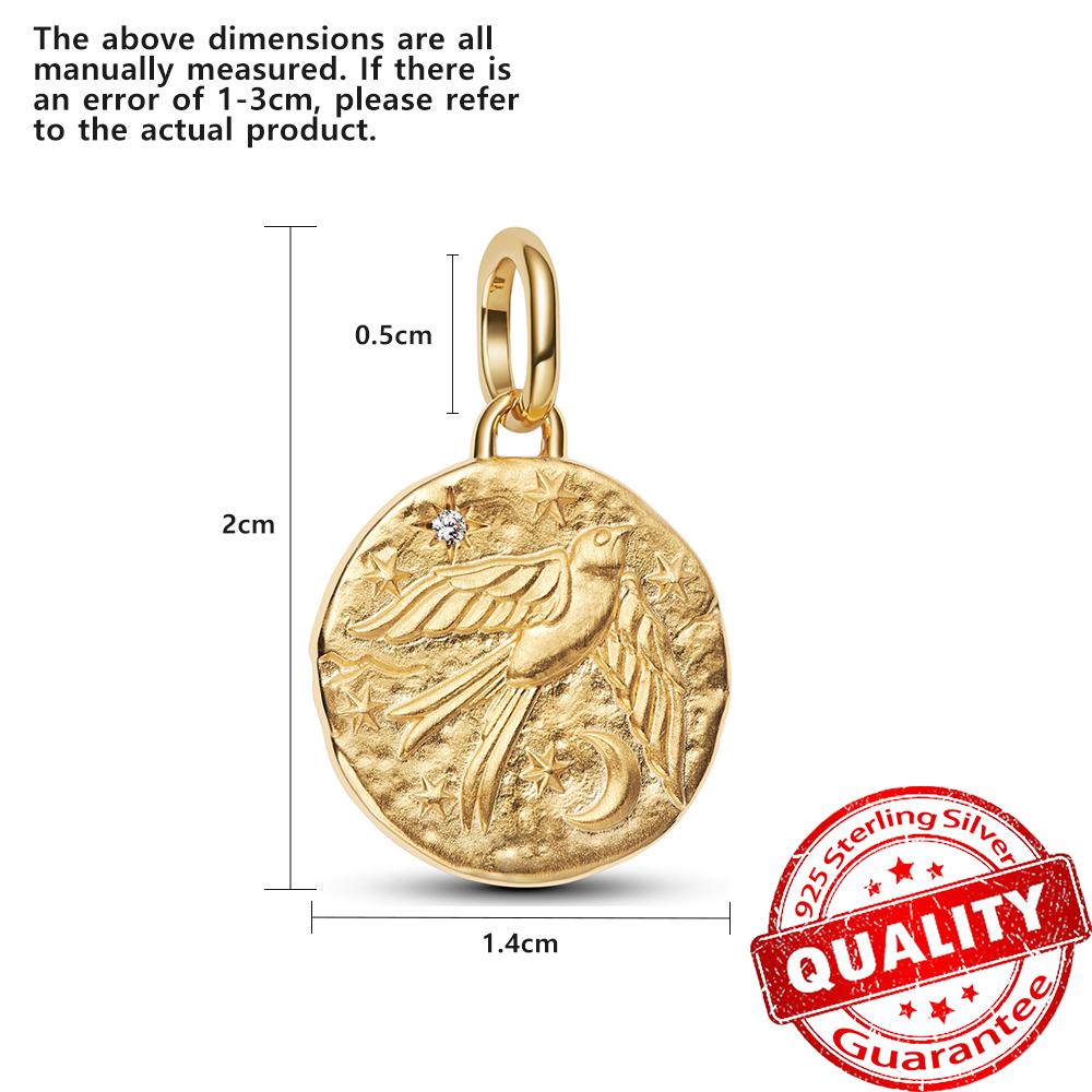 Медные бусины с отпечатками лап и подвеска-шарм с резной ласточкой, подходит для браслета, изысканное ожерелье, модная бижутерия, подарки