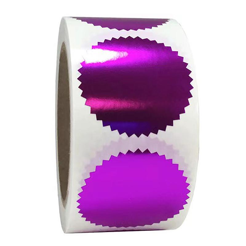 250Pcs/Roll 4.5Cm/1.77In Multi-Color Gear Steel Seal Certificate Gift Box Packaging Embossed Seal Sticker