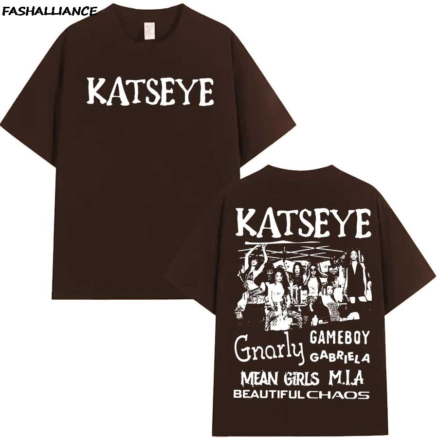 KATSEYE Kpop Красивый Хаос Футболка для Мужчин Женщин Хип-хоп Уличная Одежда Оверсайз Топы 100% Хлопок Футболка KA4