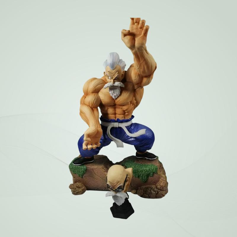 Фигурка Dragon Ball Мастер Роши Мышечная Форма Двойная Голова ПВХ Статуя 27см Камехамеха Коллекционная Модель Настольное Украшение