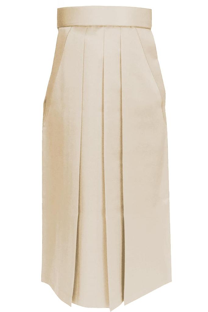 Хакама однотонный, одинарный, для девочек, серый [KYOETSU] (Белый Коричневый, 84см)