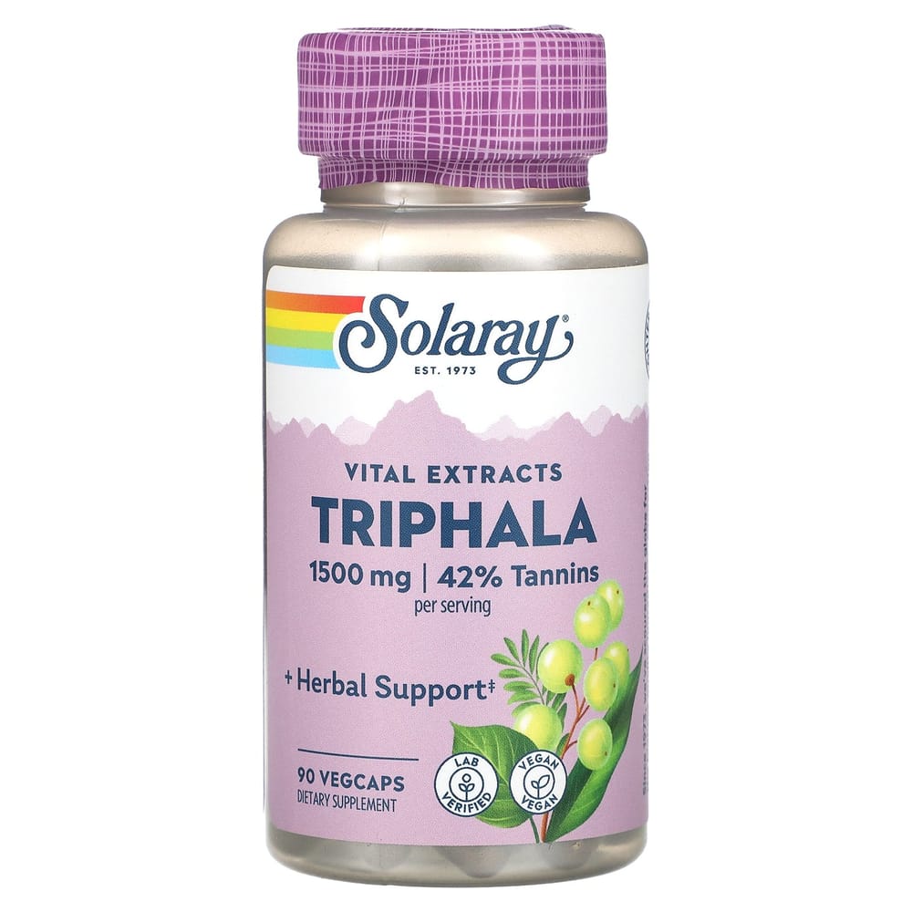 Solaray Vital Extract Triphala 1500mg Veggie Capsules 90 Count (500mg per capsule)