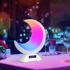 Многофункциональная лунная лампа: Светодиодная подсветка RGB с изменением цвета, Будильник, Bluetooth-динамик, Воспроизведение музыки, Регулировка яркости касанием.