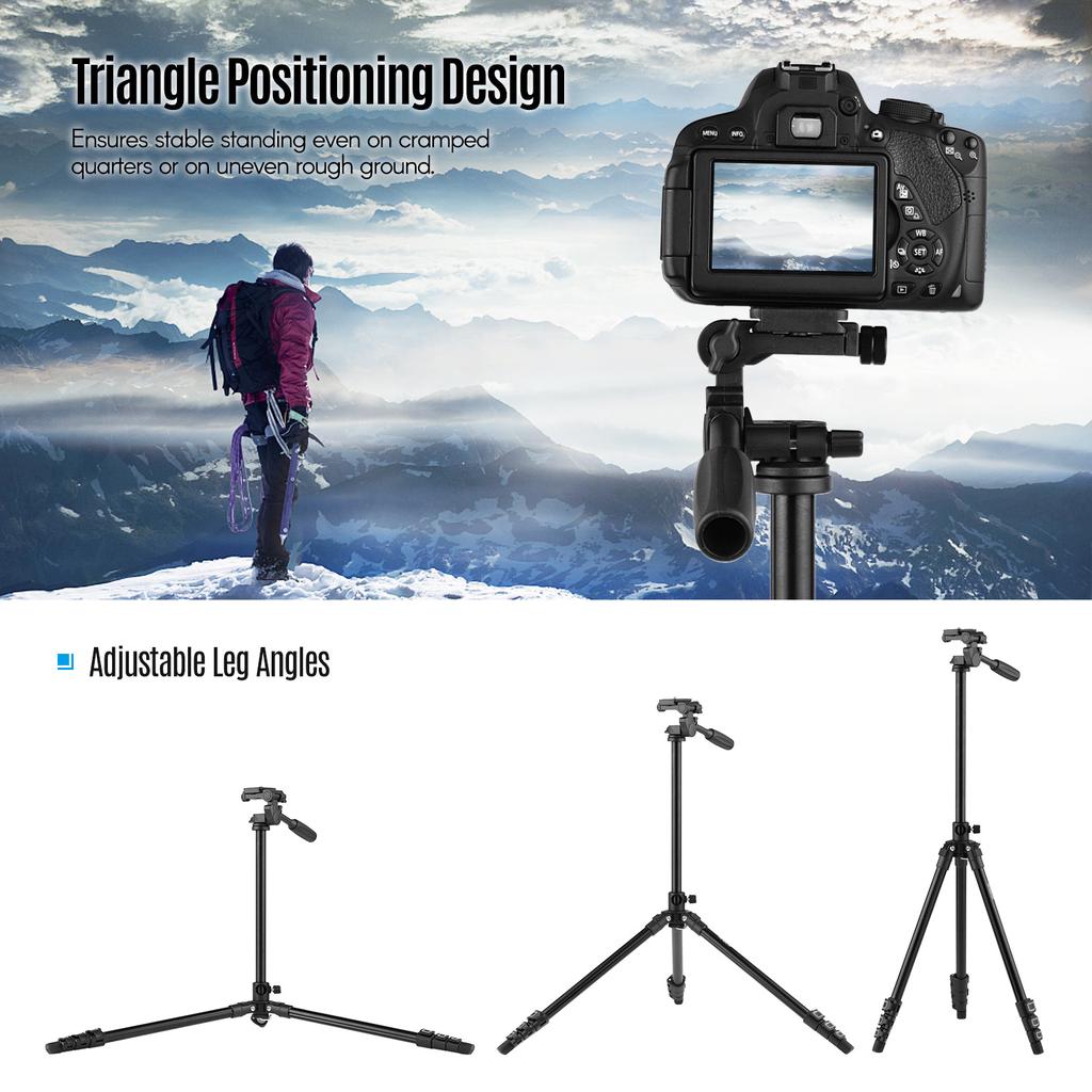 Q160HA Professional Video Tripod Horizontal Mount Heavy Duty Camera Tripod with 3-Way Pan