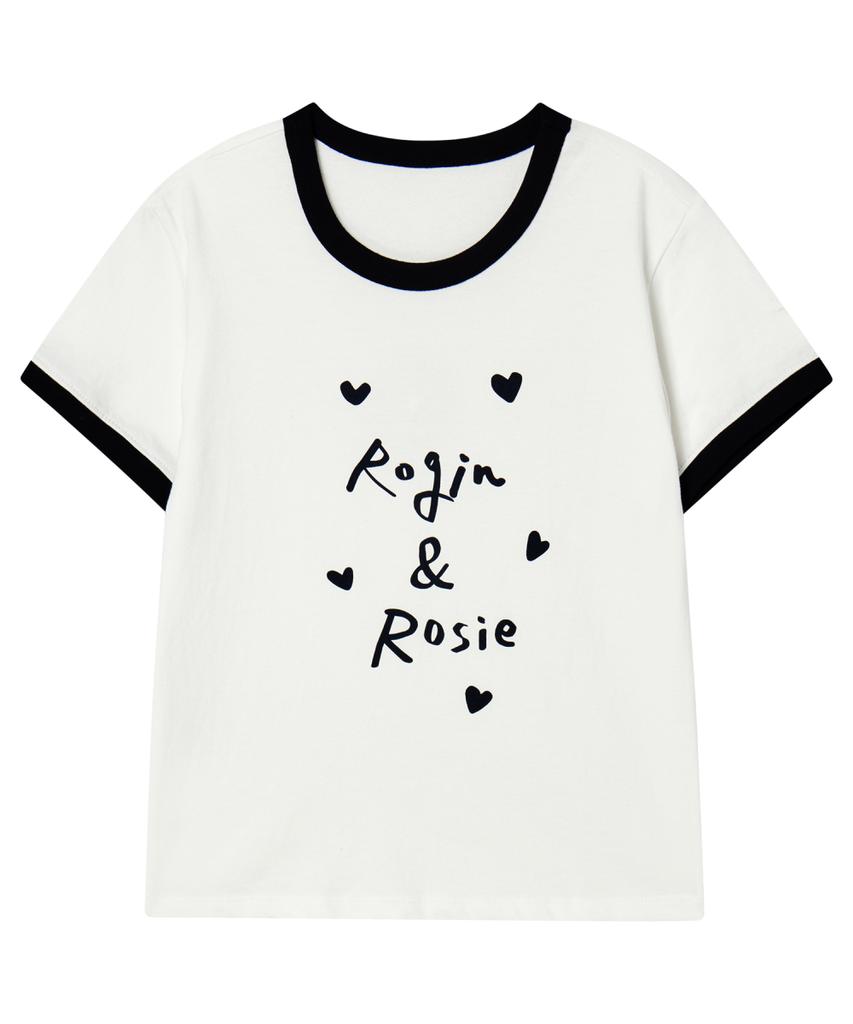 Белая футболка с надписью Loginaenloji Rogin N Rosie