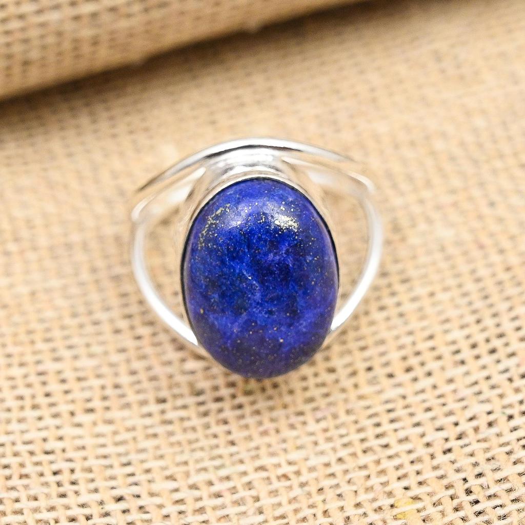 Свадебное ювелирное кольцо ручной работы из стерлингового серебра 925 пробы с лазуритом и драгоценным камнем