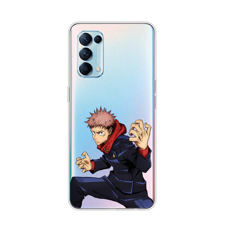 Jujutsu Kaisen Gojo For OPPO Reno7 SE 6 5 Z F 4G 5G Find X2 X3 Neo Lite Pro Plus Transparent Soft Phone Case Coque