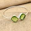 Lovely Green Amethyst Gemstone Handmade Jewelry 925 Sterling Silver Cuff Bangle For Women