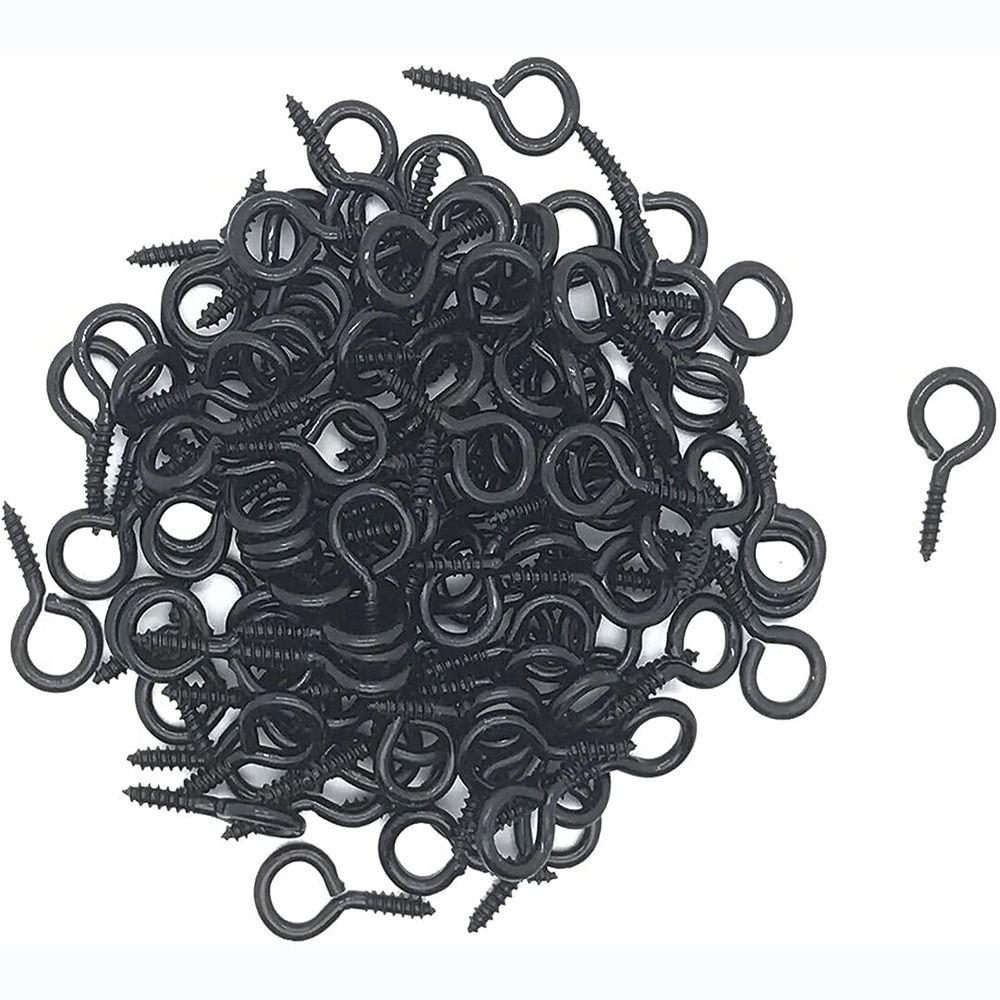 50 шт. черные металлические крючки с ушком оцинкованные винтовые крючки кольцо 1'' винтовые петли для подвешивания в помещении и на улице