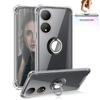 Чехол-держатель с кольцом для VIVO Y100 Y97 Y95 Y93 Y91 Y85 Y79 Y78 Y77 Y76 Y74 Y75, противоударный прозрачный мягкий силиконовый чехол для задней панели телефона