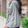 IHUASU V-образный вырез однотонный женский повседневный свитшот Hundred Hooded Sweatshirt Top