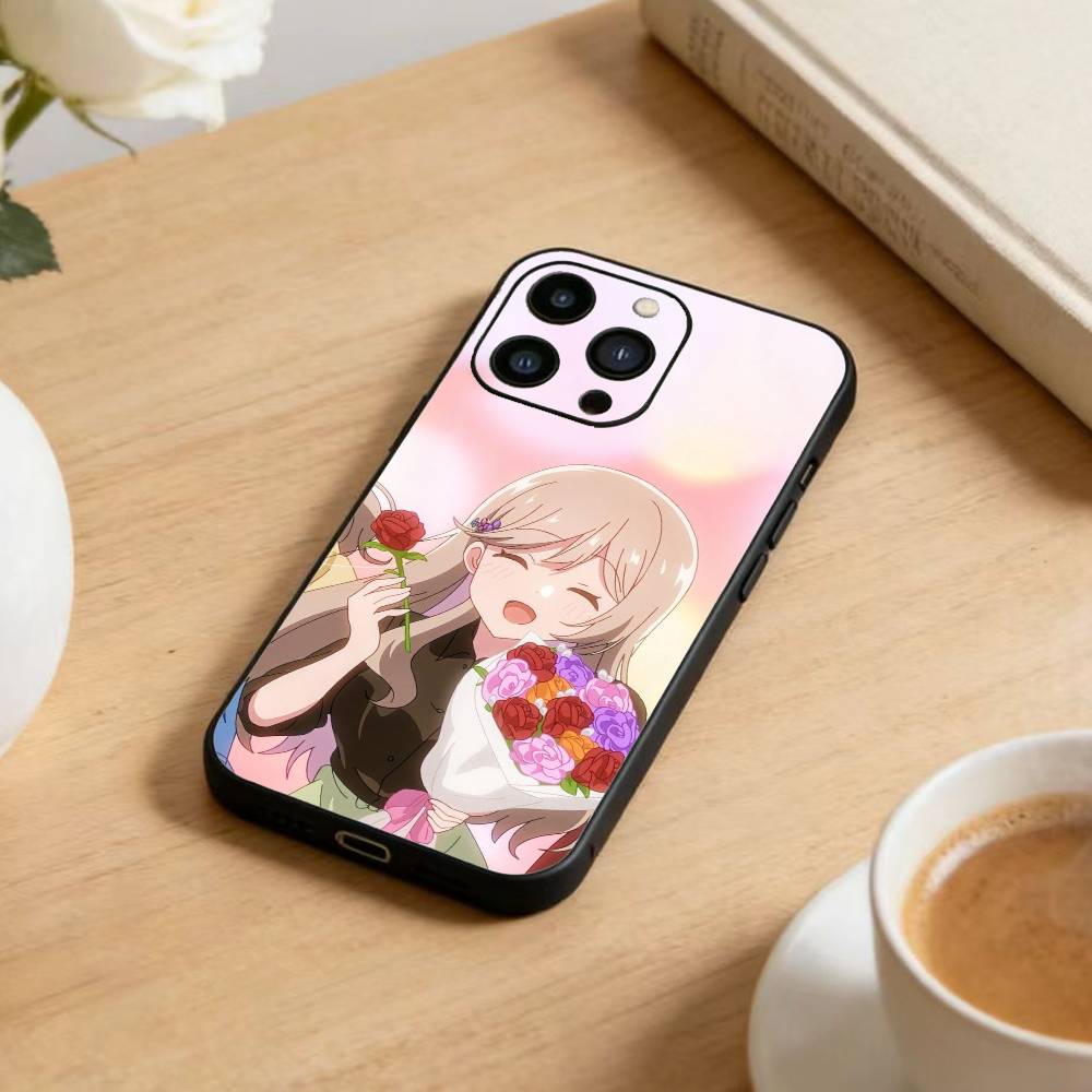 Чехол для телефона Аниме Watanare Для iPhone 17, 16, 15, 14, 13, 12 Plus, Max Мягкий Силиконовый Черный Чехол