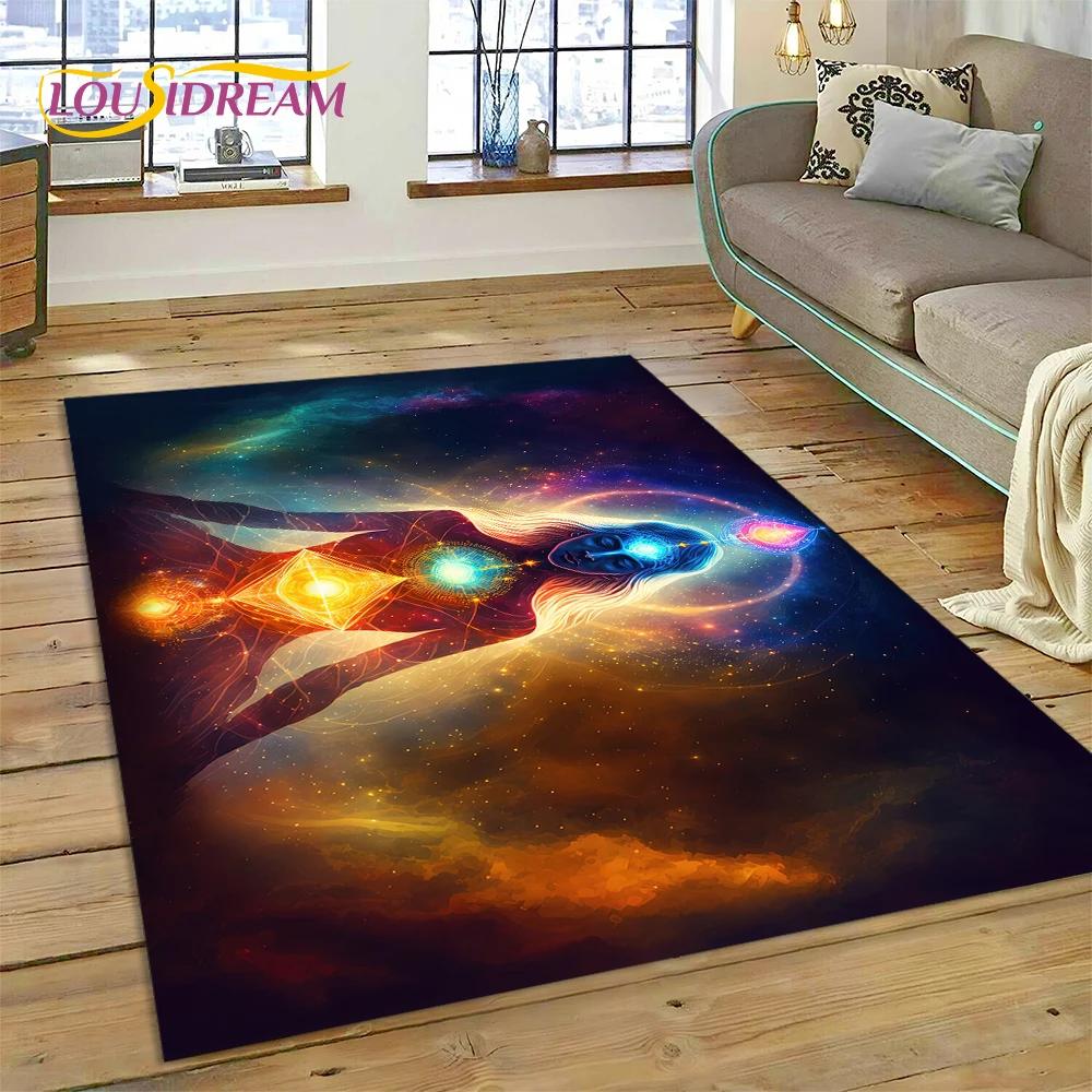 3D ковер для йоги, медитации, Радуги, 7 чакр, ковер для спальни, гостиной, домашний диван, украшение, детская игра, большой декор, напольный коврик