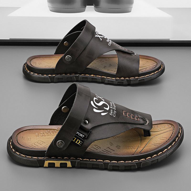 Модные шлепанцы CYYTL Мужские летние тапочки Повседневная обувь Пляжные сандалии Уличные шлепанцы Комфорт при ходьбе Дизайнерская мода Роскошная кожа