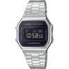 Casio Цифровые часы Винтажная серия A168WEM-1 (Серебристый / Черный)