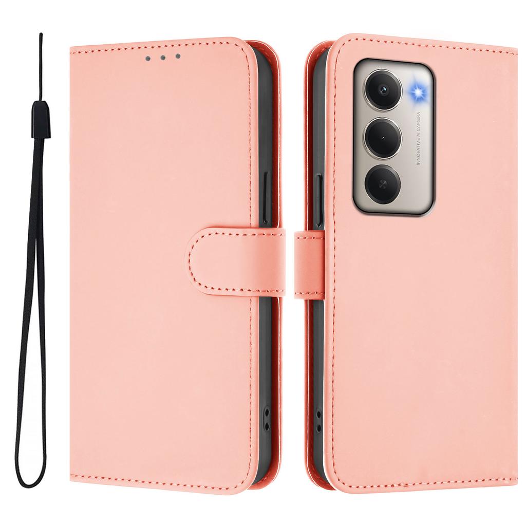 Для Xiaomi Redmi 15 5G Чехол Однотонный Кошелек Кожаный Чехол для Телефона с Ремешком