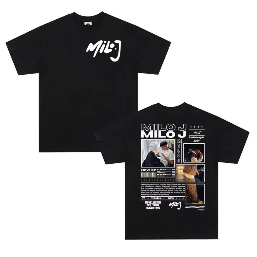 Rapper Milo J Tour 2026 Album T Shirts Mens High Quality Fashion Short Sleeve Tshirt Unisex Oversized Cotton Tshirt Streetwear