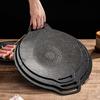 Yousheng Korean BBQ Grill Pan Non-stick Round Baking Pan for Indoor Cooking Barbecue Tray with Handles Cast Iron Frying Pan for Home Camping