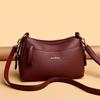 Daily Commuting Two Layers Casual Tote Hand Bags Quality Oil Pu Leather Shoulder Crossbody Bags for Women Mother's Handbags