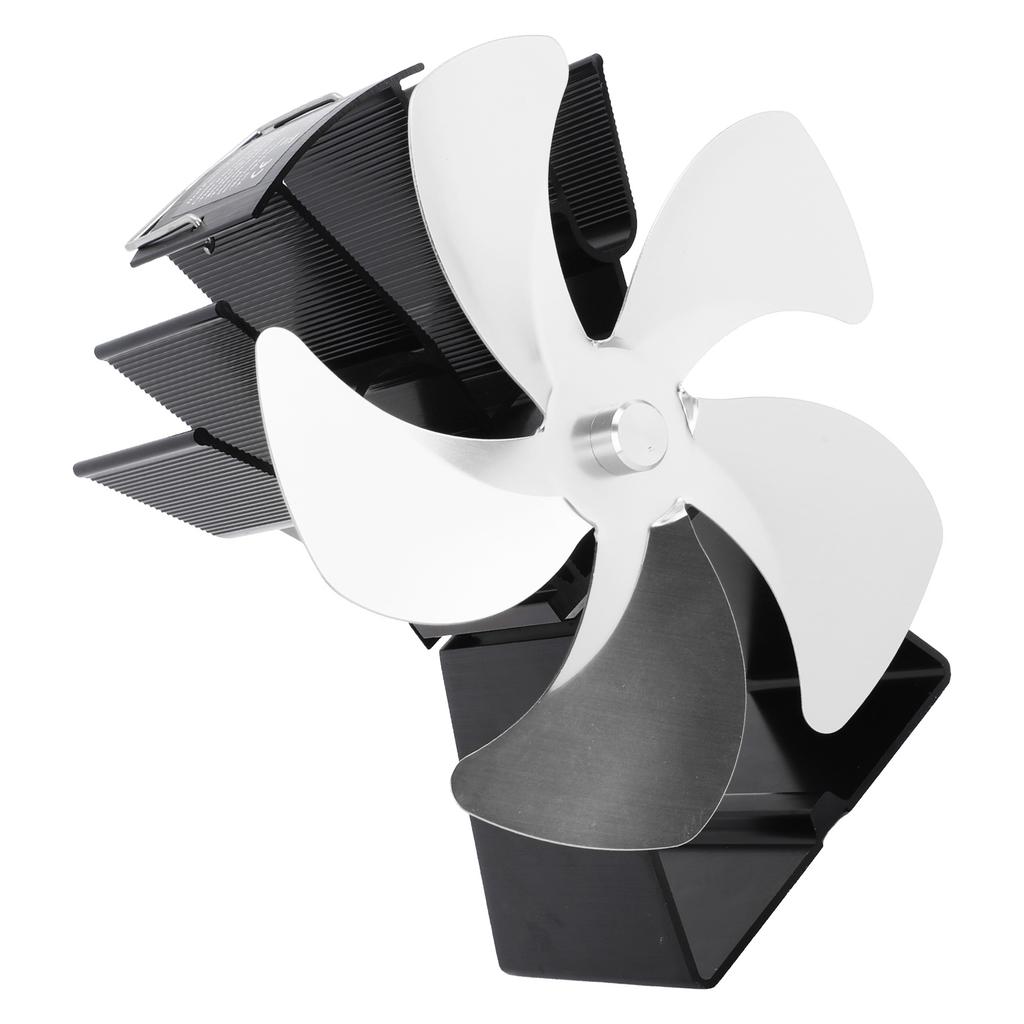 Вентилятор для дровяной печи с 5 лопастями, вертикальный вентилятор для камина с трапециевидным основанием, работающий на тепле, с циркуляцией тепла