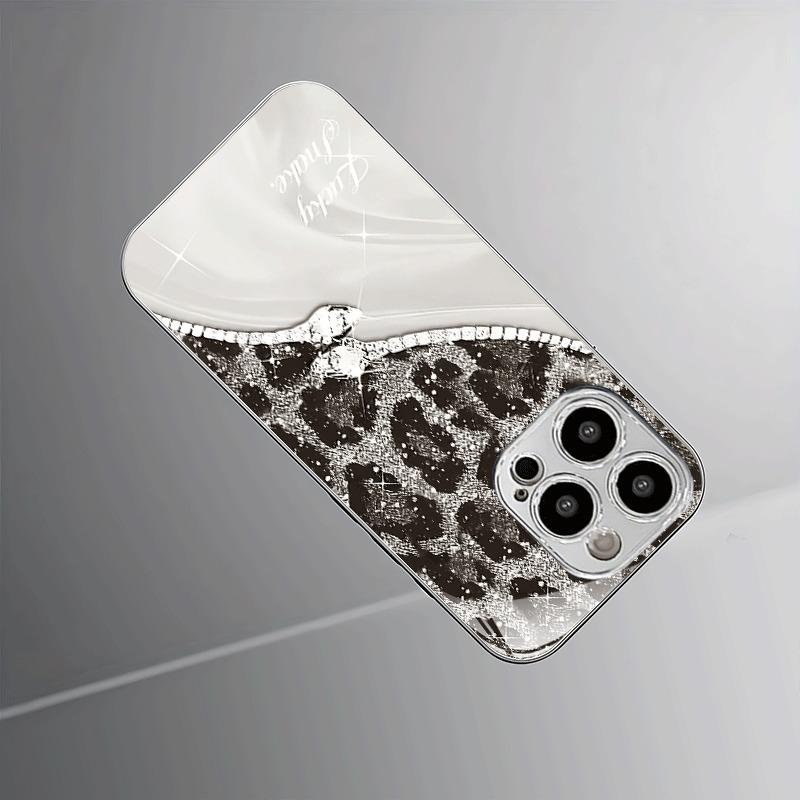 Чехол для телефона Samsung Galaxy S23 S24 S25 Ultra Plus FE с рисунком леопардовой змеи, закаленное стекло, гальванизированное серебро