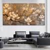 Большая 5D DIY Алмазная Живопись Абстрактный Золотой Стиль Цветы Магнолии Вышивка Крестом Новинка 2024 Мозаичная Алмазная Вышивка Домашний Декор