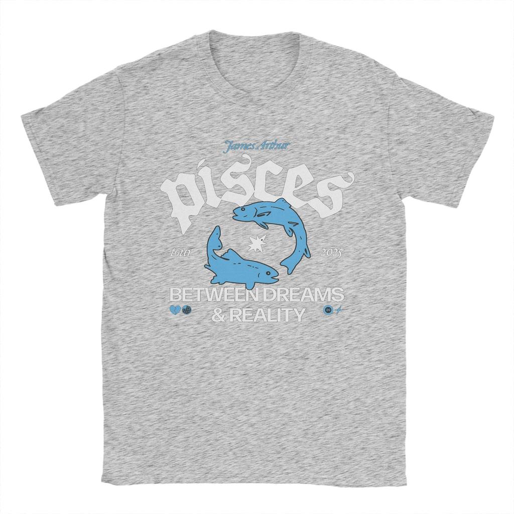 Men TShirts James Arthur Pisces  Casual Pure Cotton Tees Short Sleeve  T Shirts Crew Neck Clothes Plus Size