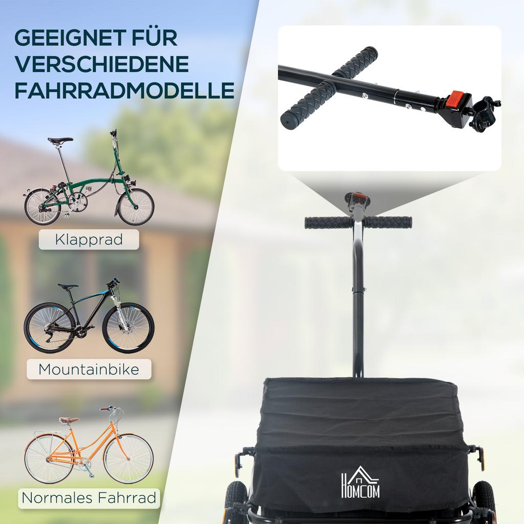Cargo Trailer Bike Stroller Garden Trolley W/Carrier Utility Luggage & Wheels Black
